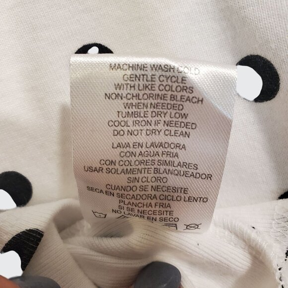 EUC GB Girls White Black Polka Dot Romper Pockets Tie Shoulder Accent Medium - Picture 9 of 9